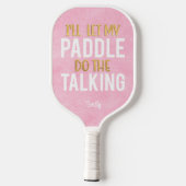 Funny Pink White Gold Pickleball Paddle (Achterkant)