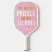 Funny Pink White Gold Pickleball Paddle (Voorkant)