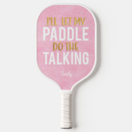 Funny Pink White Gold Pickleball Paddle