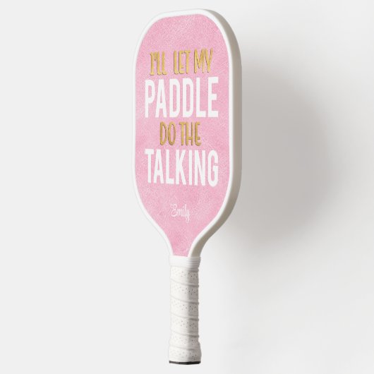 Funny Pink White Gold Pickleball Paddle (Links)