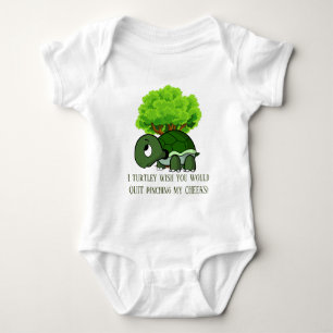 Funny pinking cheeks voegt tekstschildpad toe romper