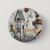 Funny Pinocchio Ronde Button 5,7 Cm (Voorkant)