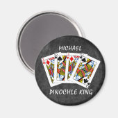 Funny Pinochle King op Black Magneet (Voorkant / Achterkant)
