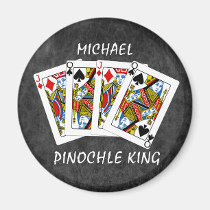 Funny Pinochle King op Black Magneet
