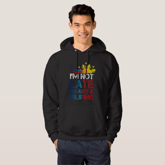 Funny Pinoy Jokes Punctuality Filipino Hoodie (Voorkant volledig)