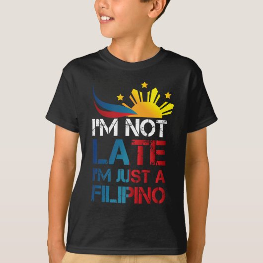 Funny Pinoy Jokes Punctuality Filipino T-shirt (Voorkant)