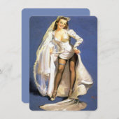 Funny pinup bride lingerie douche kaart (Voorkant / Achterkant)