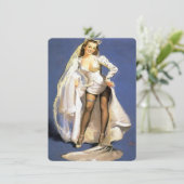 Funny pinup bride lingerie douche kaart (Staand voorkant)