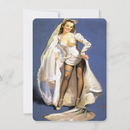 Funny pinup bride lingerie douche kaart (Voorkant)