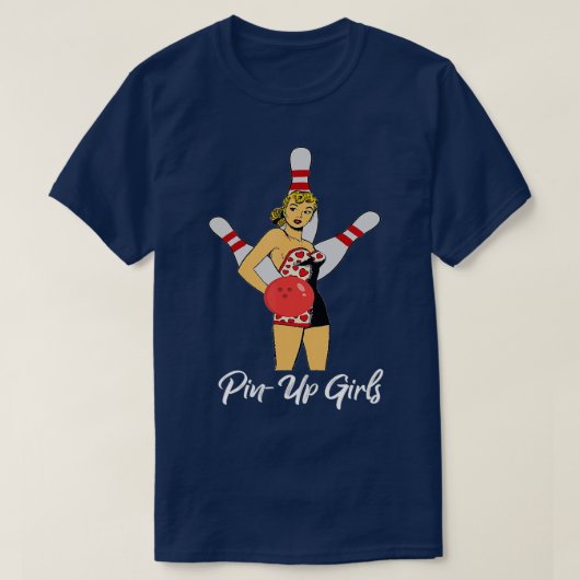 Funny PinUp Girls Team Bowling T-shirt (Design voorkant)