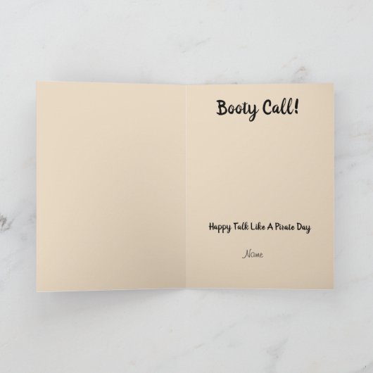 Funny Pirate Booty Call card Kaart (Binnen)