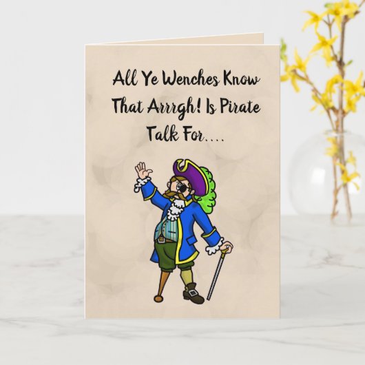 Funny Pirate Booty Call card Kaart (Gele Bloem)