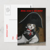  Funny Pirate Cat Briefkaart (Voorkant / Achterkant)
