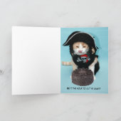  Funny Pirate Cat Kaart (Binnen)