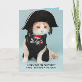 Funny Pirate Cat Kaart