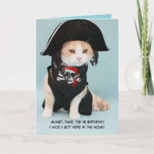  Funny Pirate Cat Kaart