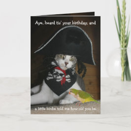 Funny Pirate Cat Kaart