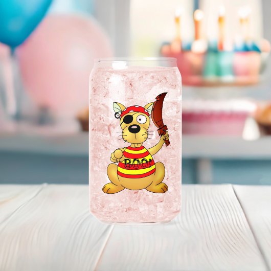 Funny Pirate Dog with Toy Sword Blikvorm Glas (Insitu (Baby Shower))
