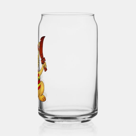 Funny Pirate Dog with Toy Sword Blikvorm Glas (Links)