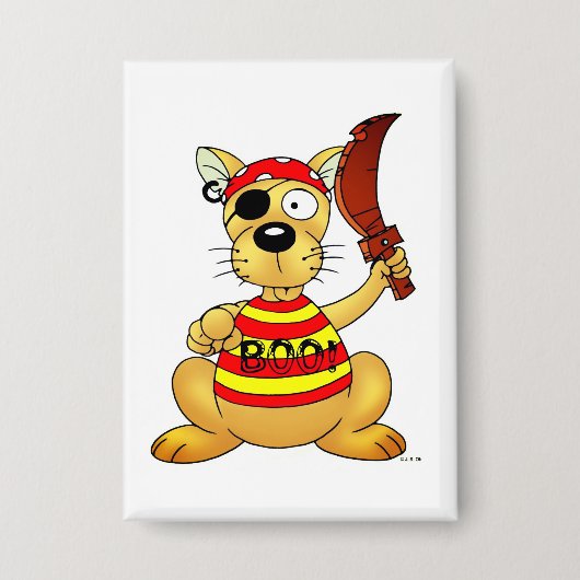 Funny Pirate Dog with Toy Sword Button (Voorkant)