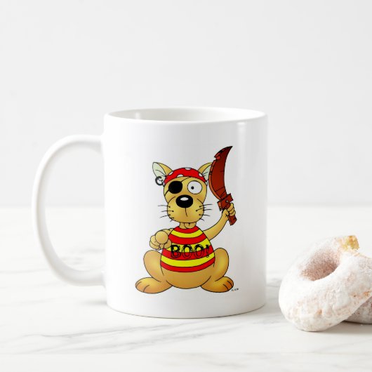 Funny Pirate Dog with Toy Sword Koffiemok (Met donut)
