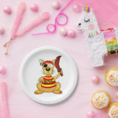 Funny Pirate Dog with Toy Sword Papieren Bordje (Feest)