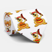 Funny Pirate Dog with Toy Sword Stropdas (Opgerold)