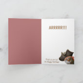 Funny Pirate Fat Cat Birthday Kaart (Binnen)
