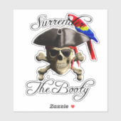 Funny Pirate geeft de macht over Sticker (Vel)