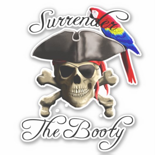 Funny Pirate geeft de macht over Sticker (Voorkant)