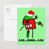 Funny pirate Kerstmis Feestdagenkaart (Voorkant / Achterkant)