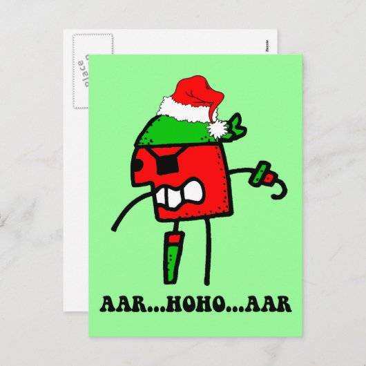 Funny pirate Kerstmis Feestdagenkaart (Voorkant / Achterkant)