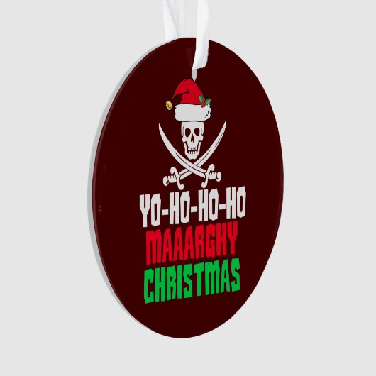 Funny Pirate Kerstmis gejun Ho Ho Ornament (voorkant)