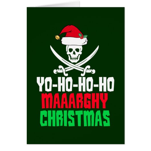Funny Pirate Kerstmis geun "Ho Ho Holiday Card" (Voorkant)