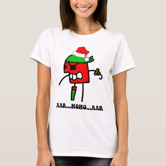 Funny pirate Kerstmis T-shirt (Voorkant)