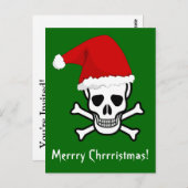 Funny Pirate Merry kerstgroet Arrgh Matey Briefkaart (Voorkant / Achterkant)