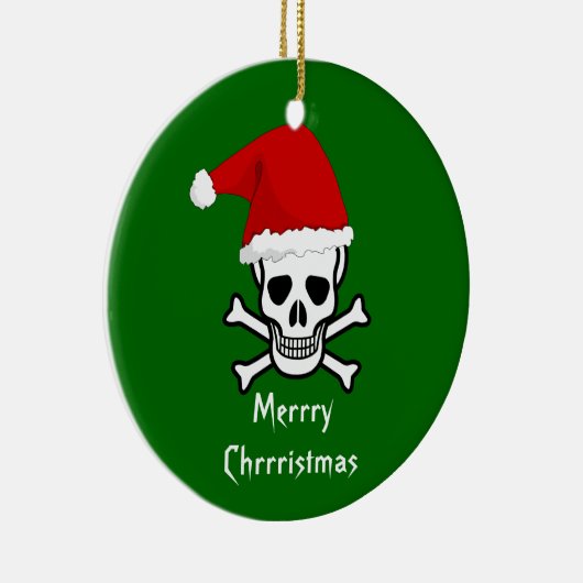 Funny Pirate Merry kerstgroet Arrgh Matey Keramisch Ornament (Rechts)