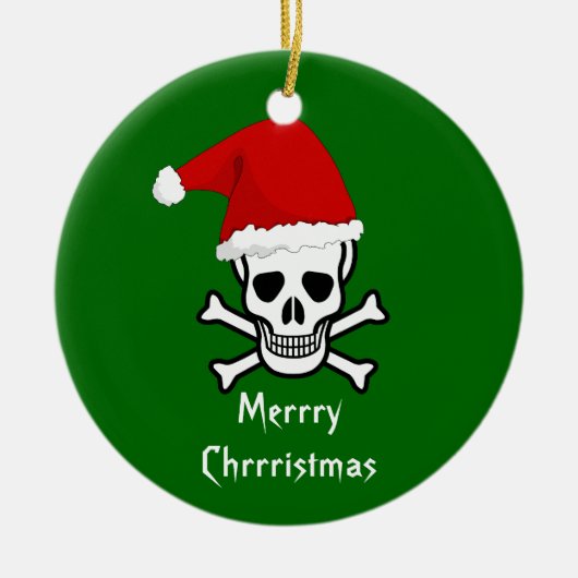 Funny Pirate Merry kerstgroet Arrgh Matey Keramisch Ornament (Voorkant)
