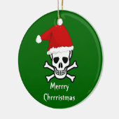 Funny Pirate Merry kerstgroet Arrgh Matey Keramisch Ornament (Links)