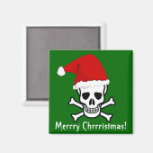 Funny Pirate Merry kerstgroet Arrgh Matey Magneet (Voorkant / Achterkant)