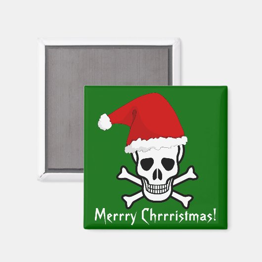 Funny Pirate Merry kerstgroet Arrgh Matey Magneet (Voorkant / Achterkant)