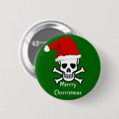 Funny Pirate Merry kerstgroet Arrgh Matey Ronde Button 5,7 Cm (Voorkant /achterkant)