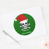 Funny Pirate Merry kerstgroet Arrgh Matey Ronde Sticker (Envelop)