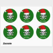 Funny Pirate Merry kerstgroet Arrgh Matey Ronde Sticker (Vel)
