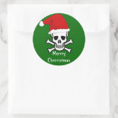 Funny Pirate Merry kerstgroet Arrgh Matey Ronde Sticker (Tas)