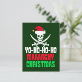 Funny Pirate met Kerstmis Ho Ho Feestdagenkaart (Staand voorkant)