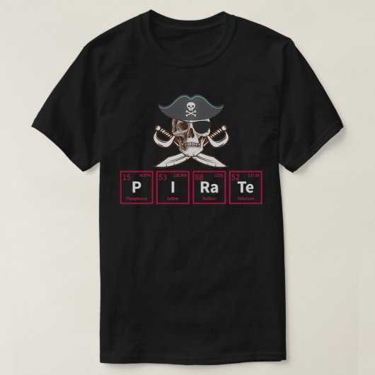 Funny Pirate Periodic Table Elements Chemistry Gif T-shirt (Design voorkant)