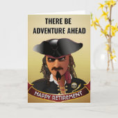 Funny Pirate Retirement Party Kaart (Gele Bloem)