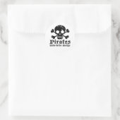 Funny Pirate Ronde Sticker (Tas)