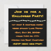 Funny Pirate Skull Halloween Party Invitation Kaart (Achterkant)